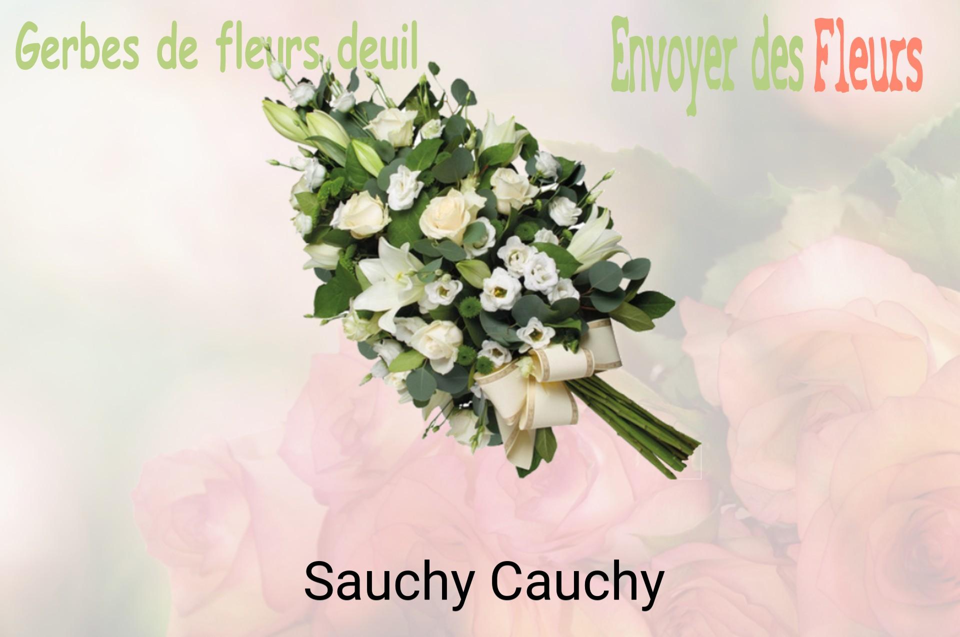 Gerbe de fleurs de deuil livrée à Sauchy-Cauchy